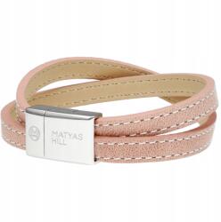 Matyas Hill Női bőr karkötő Clarity Pink 18, 5 cm (MH-10020-185)