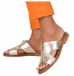 Casu Női Bőr Flip-flop Papucs Dekoratív Cipzárral Pl R 37 (40322/C)