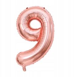 K&K Fólia lufi szám Rose Gold 9 Kilences hélium 40