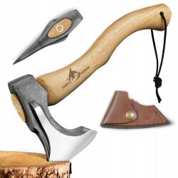 Purple Dragon Bushcraft hasító fejsze bőr tokkal Hickory Outdoor Forest (D8VN2)