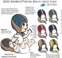 ManyMonths Căciulă lână merinos ManyMonths Unique Fantasy - Nutty Granola, 3-12/18 luni