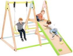 Ginger Home Детски дървен Pikler (пиклер) триъгълник 4 в 1 - люлка, пързалка, катерушка и рампа | Ginger Home (AT-KF-2403)