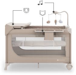 KinderKraft LEODY UP сгъваема бебешка кошара с аксесоари BEIGE (KCLEODUPBEG00AC) - bebetabg