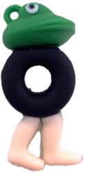 Flippy Breloc de Chei din Silicon, Flippy, Figurina Brainrot Broscuta cu Anvelopa Boneca Ambalabu, 4 cm, Negru/Verde (166551)