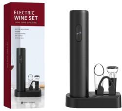 Flippy Set Tirbuson Electric din 5 piese, Flippy, Deschizator Electric, cu Baterii, Multifunctional, 23x14cm, Negru (126383)