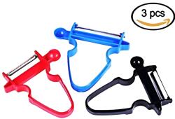 Flippy Set 3 Accesorii de Decojire, Razuire si Feliere, Flippy, pentru Legume si Fructe, Negru-Rosu-Albastru (126448)
