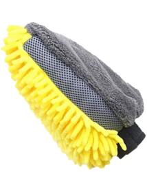 Flippy Manusa de Spalat Auto, Flippy, Manusa 2 in 1, pentru Detailing Auto pe 2 Fete cu Perie si Microfibra Velvet, Galben/Gri (166580)