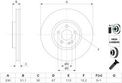 Bosch Disc frana BOSCH 0 986 479 J59 (0 986 479 J59) - fixbox