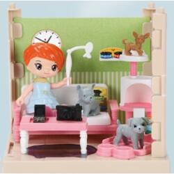 Flippy Set adapost pentru animalute Flippy, casa de papusi cu mobilier si ustensile, activitati distractive (103666) Casuta papusi
