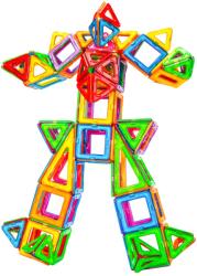 Flippy Set 60 Piese Magnetice de Constructie, Flippy, Piese Mari, Magnetic Blocks, Forme Geometrice, 3 Ani, ABS, Magnet, 22 x 17.2 x 8.5 cm, Multicolor (127376) Jucarii de constructii magnetice