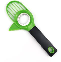 Flippy Cutit 3in1 pentru Avocado, Flippy, Cutit, Scoatere Miez si Feliator Pulpa, din PP si Otel Inoxidabil, Negru/Verde (132007)