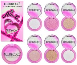Kevin&Coco Set Iluminator pentru Față, Kevin&Coco, Attractive Highlighter, 2 Nuanțe, Textură Pudră cu Particule Strălucitoare, Efect Glow, Roz (131781)