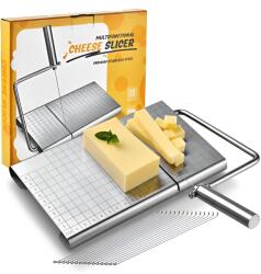 Flippy Feliator de Branza, Flippy, din Otel Inoxidabil, 5 Fire de Rezerva, Maner Ergonomic, Scara de Masurare, 24x21cm, Argintiu (127752)