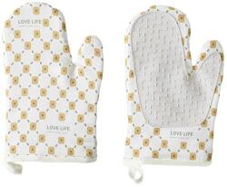 Flippy Set 2 manusi cuptor Flippy, manusa de bucatarie, rezistenta 330 grade, textil si cauciuc, 26.5x18 cm, alb (125267)