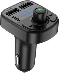 Flippy Incarcator Auto cu MP3 Player, Flippy, Bluetooth 5.0, 5V, 2 x USB, Type C, Negru (130717)