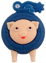 Flippy Breloc de Chei din Silicon, Flippy, Figurina Brainrot Svinino Bombondino, 4 cm, Albastru (166554)