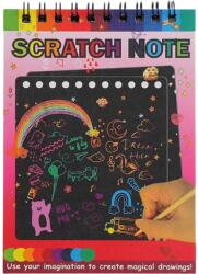 Flippy Caiet cu fise razuibile Flippy, DIY Magic Scratch, 12 File, Curcubeu, Creion din Lemn, Cartonase negre, 14 x 10 cm, rosu (125715) Carte de colorat