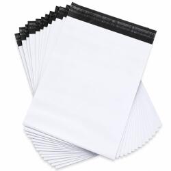Flippy Set 100 Pungi Curierat Autoadezive pentru Ambalare Colete, Rezistente la Transport, Grosime 50 Microni, Alb la Exterior si Negru la Interior, 500 x 700 x 40 mm (175948)