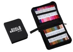 Flippy Set Carioci pe Baza de Apa, Flippy, 2 in 1, pentru Pictura, Caligrafie, 100 Culori, Penar Negru, Corp Carioca Alb, 23.5 x 19.5 x 7.5 cm, Multicolor (133645)