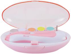 Flippy Set Pila Electrica pentru Copii si Bebelusi, Flippy, ABS, 6 Accesorii, cu Lumina LED, Roz Alb (128846)