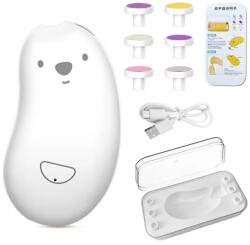 Flippy Pila Electrica, Flippy, pentru Bebelusi si Adulti, din ABS, Incarcare USB, 6 Accesorii, cu Lumina Led, 8.8 x 4.9 cm, Alb (133252)