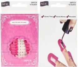 Flippy Set 26 buc Sabloane Reutilizabile pentru Oja, Flippy, pentru Manichiura Ingrijita, fara Depasire Margini, Protectie Cuticula, 10 Marimi, din Plastic, Roz (133947)