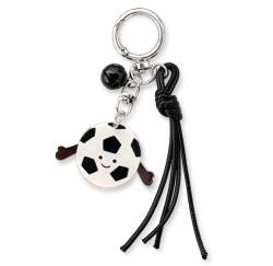 Flippy Breloc Chei, Flippy, Model Minge de Fotbal, Pandantiv Minge, Cupa Mondiala, Accesoriu Pentru Chei si Rucsac, Material Acril, Alb/Negru (167142)