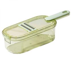 Flippy Feliator Multifunctional, Flippy, 6 in 1, pentru Fructe si Legume, 9 Piese, Maner, Lame de Inox, Recipient Stocare, Protectie Mana, ABS, 35x12x9.4 cm, Verde (126714)
