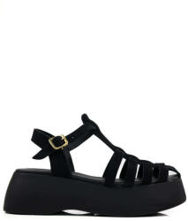 Ligglo Flatforme Gladiator Negre Cu Multiple Curele (H26-11-BLACK)