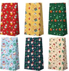 Flippy Set 12 Pungi de Cadou, Flippy, Tema Craciun, cu Motive Festive, 12 Stickere Incluse, 24 x 13 x 8 cm, din Hartie, Multicolor (163136)