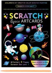 Flippy Set 9 Planse Razuibile, Flippy, Scratch ArtCards, +3 Ani, de Razuit si de Colorat, 19 x 14 cm, Model Spatiu Cosmic, Multicolor (133104) Carte de colorat