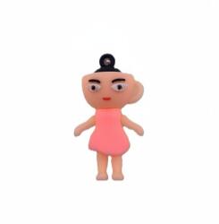 Flippy Breloc de Chei din Silicon, Flippy, Figurina Brainrot Ballerina Cappuccina, 4 cm, Roz (166546)