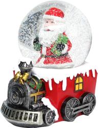 Flippy Decoratiune muzicala glob cu zapada, Mos Craciun pe tren, 10x13 cm, multicolor (115357)
