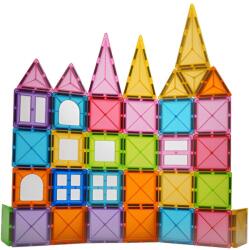 Flippy Set 32 Piese Magnetice de Constructie, Flippy, Piese 5.5 cm, Magnetic Tiles, Forme Geometrice, 3 Ani, ABS, Magnet, 20.5 x 14.5 x 12 cm, Multicolor (127374) Jucarii de constructii magnetice