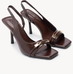 Ligglo Sandale Maro Cu Bareta Slingback Toc Subțire Înalt (3291-BROWN)
