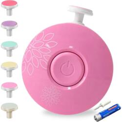 Flippy Set Pila Electrica cu Baterie, Flippy, pentru Copii si Bebelusi, din ABS, 6 Accesorii, Model cu Flori, 6.5 x 1.8 cm, Roz (133221)