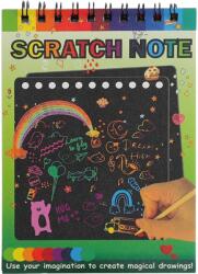 Flippy Caiet cu fise razuibile Flippy, DIY Magic Scratch, 12 File, Curcubeu, Creion din Lemn, Cartonase negre, 14 x 10 cm, verde (125717) Carte de colorat