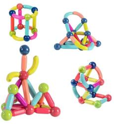 Flippy Set 36 de Piese Magnetice de Constructie, Flippy, Puzzle, Forme, 3 Ani, ABS, Magnet, 18x6x16 cm, Multicolor (133044) Jucarii de constructii magnetice