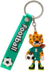 Flippy Breloc Chei, Flippy, Model Leopard, Mascota de Fotbal, Cupa Mondiala, Accesoriu Pentru Chei si Rucsac, Cauciuc Moale, 26 g, 6.2 x 3.4 cm, Verde (167157)