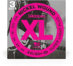 D Addario D'Addario EXL120+ 3-as pack elektromos gitárhúr készlet 9.5-44