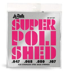 La Bella SP-47107 Super Polished rozsdamentes acél 4 húros basszusgitár húrkészlet 47-107