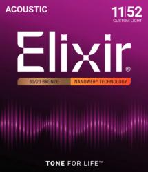 Elixir 80/20 bronz Nanoweb 011-052 akusztikus húrkészlet