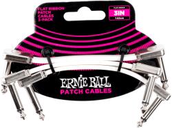 Ernie Ball Flat Ribbon fehér patch kábel 7, 5cm fekete 3db/szett