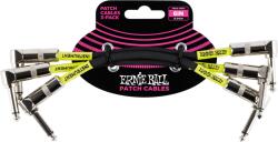 Ernie Ball patch kábel 15cm fekete 3db/szett