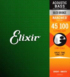 Elixir 80/20 Bronz 4-húros akusztikus basszusgitár húrkészlet 45-100