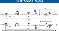 ATE Cablu, frana de parcare ATE 24.3727-0696.2 (24.3727-0696.2) - fixbox