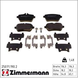 ZIMMERMANN Set placute frana ZIMMERMANN 25071.190. 2 (25071.190.2)