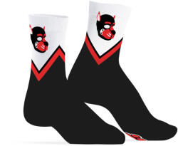 Kinky Puppy Socks Piros-fekete Puppy kapucnis zokni tappancs mintával 39-45 méret - szexvital