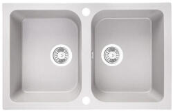 Laveo CELIA Gránit mosogató: kétmedencés, fehér (SBC_620T)