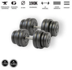 GazoFitness Kézi Súlyzó 2 x 16 Kg (2, 5kg és 1, 25kg tárcsákkal)